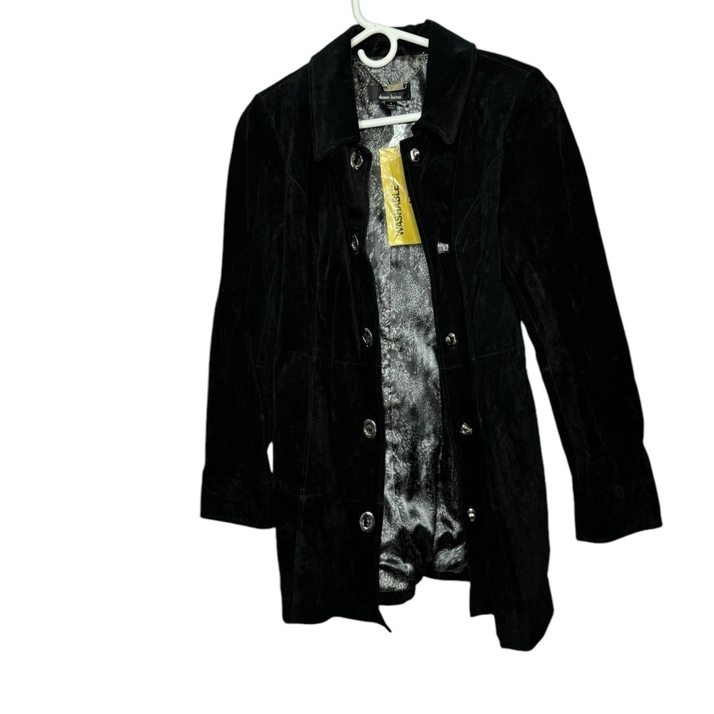 DENNIS BASSO Black Suede Leather Jacket Coat Women's size Small NWT
